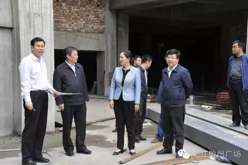 市長陳青，副市長王月成陪同省電力投資集團公司總經(jīng)理李輝一行深入階州廣場視察