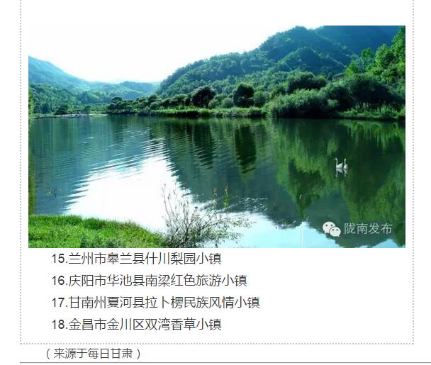 甘肅計劃3年建18個特色小鎮(zhèn)，看看隴南有幾個~