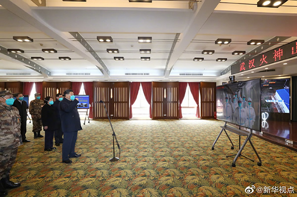 習(xí)近平考察火神山醫(yī)院，看望慰問患者和醫(yī)務(wù)工作者