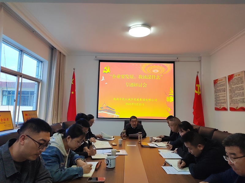 【“三抓三促”行動(dòng)進(jìn)行時(shí)】市龍江城鄉(xiāng)集團(tuán)開(kāi)展“隴南要發(fā)展，我該謀什么”——圍繞“加快集團(tuán)公司高質(zhì)量發(fā)展，我該謀什么”專(zhuān)題研討